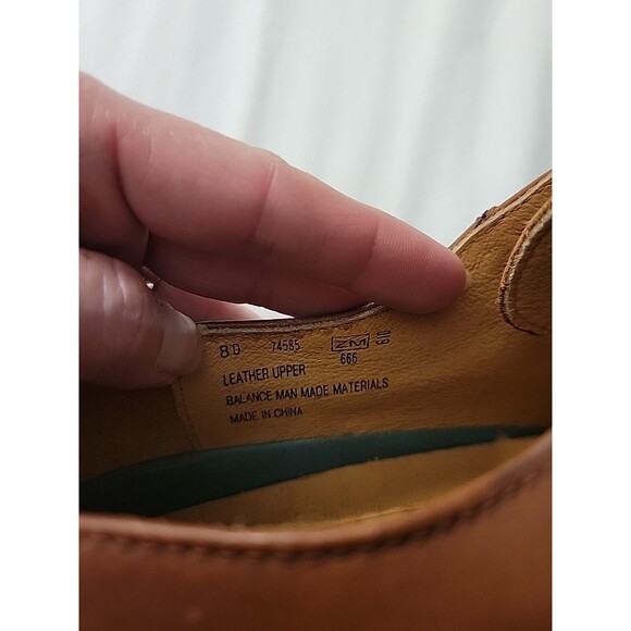 Barrington Mens 8 Shoes Brown Leather Split Toe Oxford Lace Up 8D Allen Edwards - Picture 9 of 16